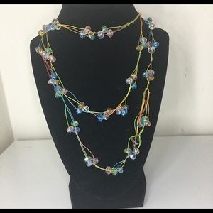 Boho string and bead necklace